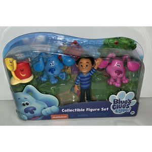 Blue's Clues & You Collectible Figure Set Blue Josh Magenta Shovel Pail